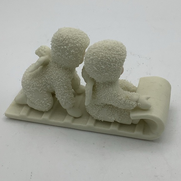 Two Vintage Department 56 Snowbabies Figurines- Snowball and Sledding - Picture 5 of 16